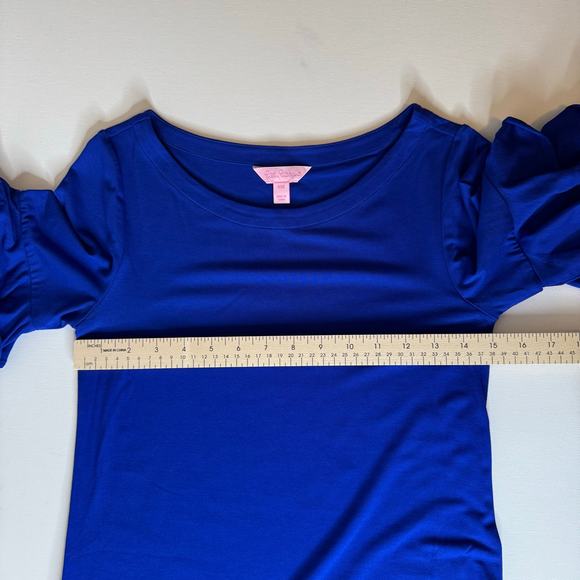 Lilly Pulitzer Lula Dress in Twilight Blue Sz XXS Ruffle Sleeve Preppy Vacation - Picture 9 of 11